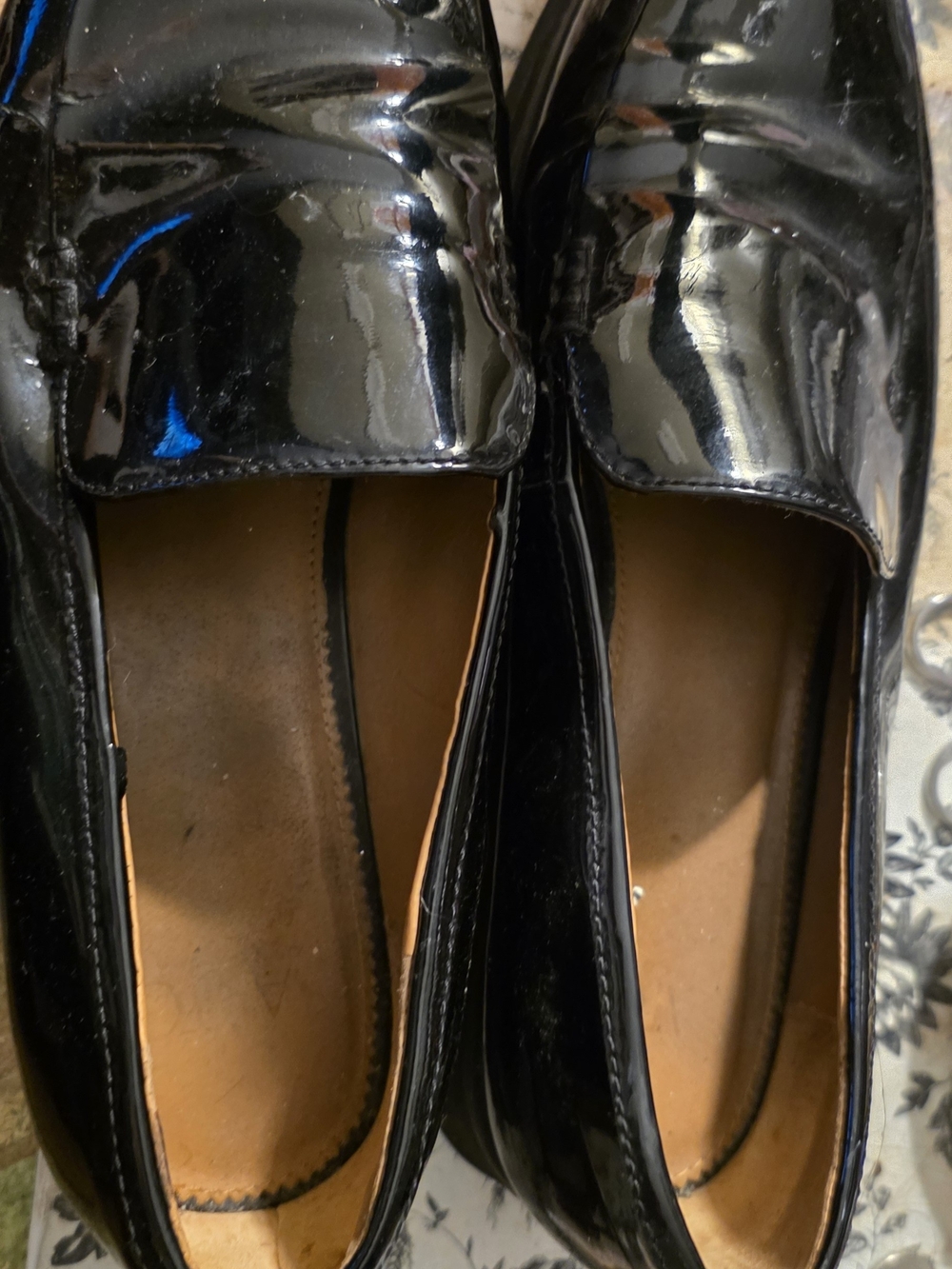 Franco Sarto Black Patent Leather Loafers